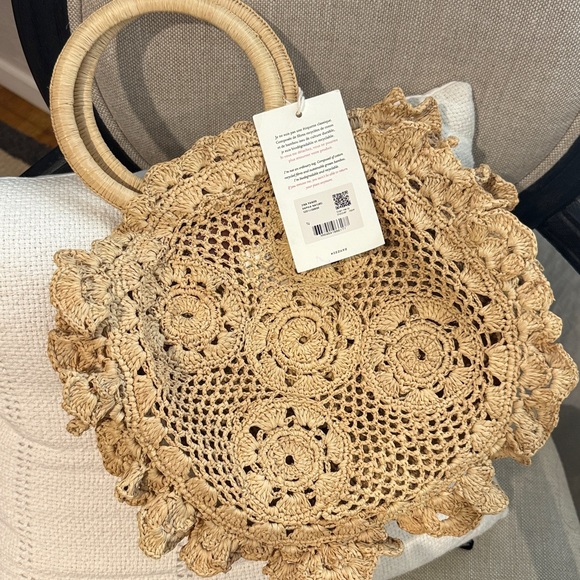 Sezane Zina Raffia Crochet Basket Bag - Picture 3 of 6